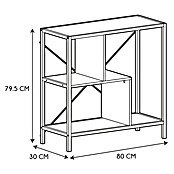 Home Deco Factory Edison Estantería metálica (L x An x Al: 30 x 80 x 79,5 cm, Metal/Madera, Blanco/Marrón) | BAUHAUS