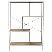 Home Deco Factory Edison Estantería metálica (L x An x Al: 30 x 80 x 113 cm, Metal/Madera, Blanco/Marrón) | BAUHAUS
