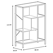 Home Deco Factory Edison Estantería metálica (L x An x Al: 30 x 80 x 113 cm, Metal/Madera, Blanco/Marrón) | BAUHAUS