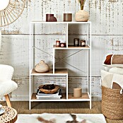 Home Deco Factory Edison Estantería metálica (L x An x Al: 30 x 80 x 113 cm, Metal/Madera, Blanco/Marrón) | BAUHAUS