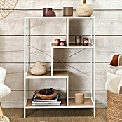 Home Deco Factory Edison Estantería metálica (L x An x Al: 30 x 80 x 113 cm, Metal/Madera, Blanco/Marrón) | BAUHAUS