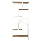 Home Deco Factory Edison Estantería metálica (L x An x Al: 30 x 80 x 180 cm, Metal/Madera, Blanco/Marrón) | BAUHAUS