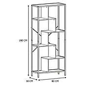 Home Deco Factory Edison Estantería metálica (L x An x Al: 30 x 80 x 180 cm, Metal/Madera, Blanco/Marrón) | BAUHAUS