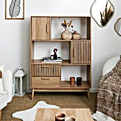 Home Deco Factory Klaus Librería (L x An x Al: 35 x 100 x 140 cm, Marrón, Diseño acanalado) | BAUHAUS