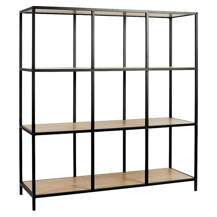 Home Deco Factory Loka Librería (L x An x Al: 32 x 99 x 105,5 cm, Negro/Marrón, Metal/MDF) | BAUHAUS