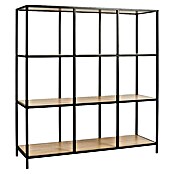Home Deco Factory Loka Librería (L x An x Al: 32 x 99 x 105,5 cm, Negro/Marrón, Metal/MDF) | BAUHAUS