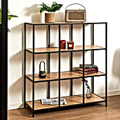 Home Deco Factory Loka Librería (L x An x Al: 32 x 99 x 105,5 cm, Negro/Marrón, Metal/MDF) | BAUHAUS