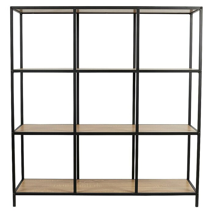 Home Deco Factory Loka Librería (L x An x Al: 32 x 99 x 105,5 cm, Negro/Marrón, Metal/MDF) | BAUHAUS