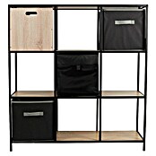 Home Deco Factory Loka Librería (L x An x Al: 32 x 99 x 105,5 cm, Negro/Marrón, Metal/MDF) | BAUHAUS