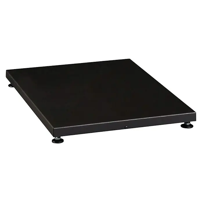 Tuindeco Bodenplatte - 66 x 47 cm, Schwarz - Abbildung einer schwarzen, quadratischen Industrie-Bodenwaage. Ideal für präzise Messungen in Lager und Produktion.