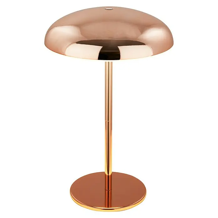 Brilo Akku-Tischleuchte Caxa - Ø x H: 19,5 x 30,5 cm, Kupfer, Warmweiß, 2,8 W, IP44 - Elegante Stehleuchte in Kupferoptik. Zeitloses Design mit runder Basis und Lampenschirm für stimmungsvolle Beleuchtung im Raum.