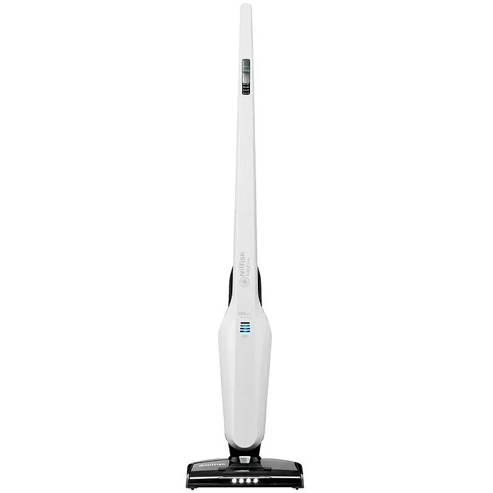 Nilfisk Akku-Staubsauger Easy - 20 V, 1 Akku, 1,95 Ah, 0,6 l - Abbildung eines weißen Nilfisk Easy kabellosen Staubsaugers.