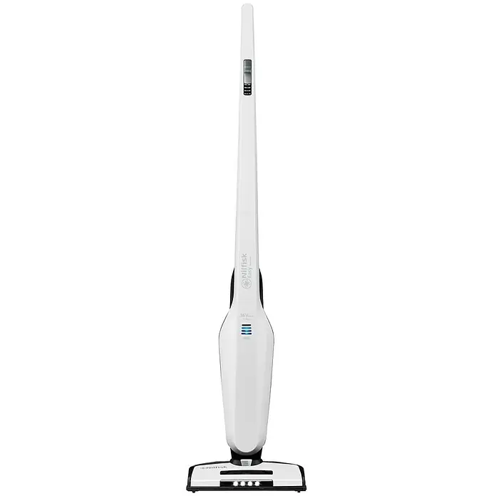 Nilfisk Akku-Staubsauger Easy -  - Das Bild zeigt einen weißen Nilfisk Easy Akku-Staubsauger, der schlank und modern ist. Ideal für die schnelle Reinigung zwischendurch.