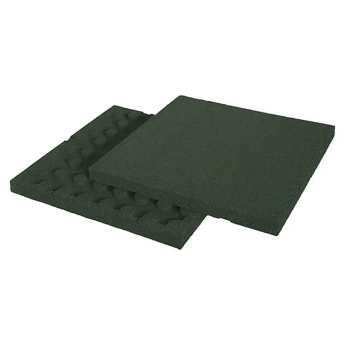 Fallschutzmatte - Grün, 50 x 50 x 4 cm - Dunkelgrüne Schaumstoffeinlagen mit Fächern, ideal zum Schutz und zur Organisation von empfindlichen Gegenständen in einer Box.