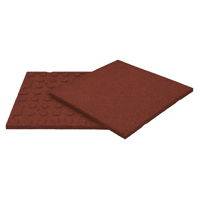 Fallschutzmatte - Rot, 50 x 50 x 2,5 cm - Braune Gummifliesen für den sicheren Spielplatzboden. Die Fliesen bieten Stoßdämpfung und sind langlebig. Ideal für Kinderspielplätze.