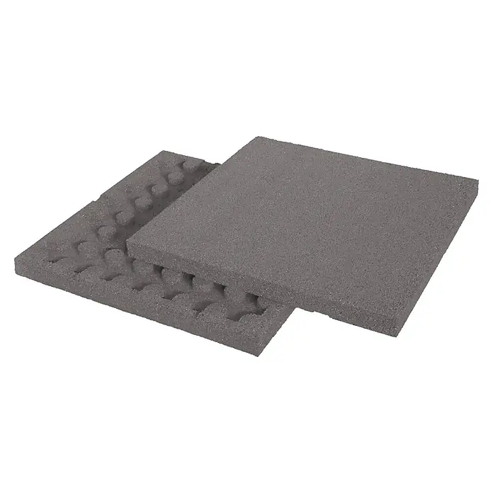 Fallschutzmatte - Grau, 50 x 50 x 4 cm - Graue Schaumstoffeinlagen für sicheren Produktschutz, die sich ideal für den Transport empfindlicher Güter eignen.
