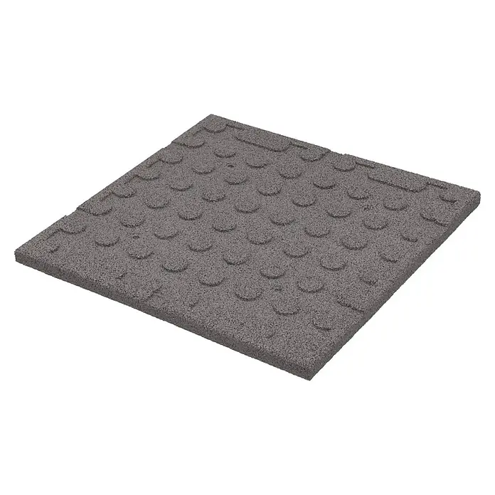 Fallschutzmatte - Grau, 50 x 50 x 2,5 cm - Graue taktiler Bodenindikator mit Noppen zur Aufmerksamkeitslenkung und Sicherheit für sehbehinderte Menschen.