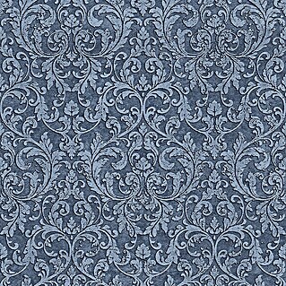 Glööckler Pompöös Provence Vliestapete (Blau/Schwarz, Ornament, 10,05 x 0,53 m)