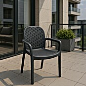 Silla de jardín Miranda (L x An x Al: 58 x 50,5 x 83,5 cm, Antracita, Tecnopolímero, Fibra de vidrio, Apilable) | BAUHAUS