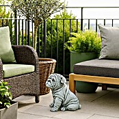 Figura decorativa Bulldog sentado (L x An x Al: 21 x 15 x 27 cm, Ceniza, Piedra artificial) | BAUHAUS
