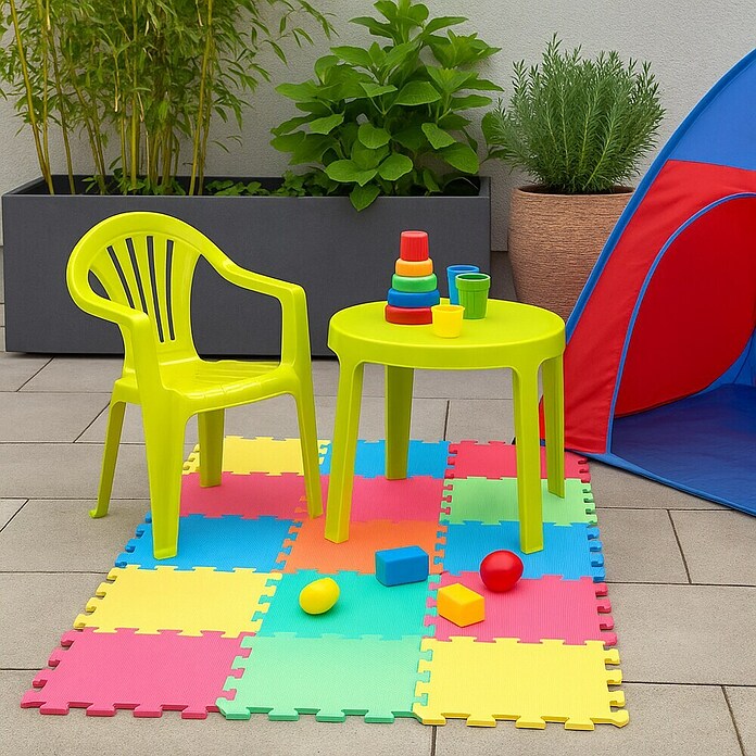 Silla de jardín infantil Arnau (L x An x Al: 36 x 32,5 x 49 cm, Verde, Polipropileno, Apilable) | BAUHAUS
