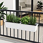 Geli Standard Jardinera para balcón (Largo: 80 cm, Blanco)