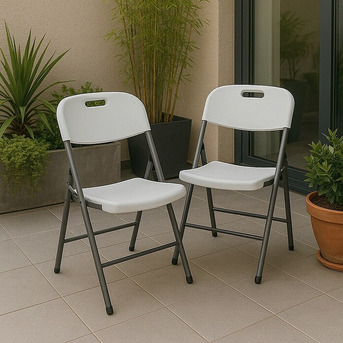 Silla de jardín (Ancho: 49 cm, Blanco)