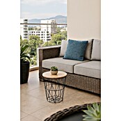 Mesa auxiliar Luke (Ø x Al: 29 x 31 cm, Tablero de fibra de madera de densidad media (MDF), Marrón claro)