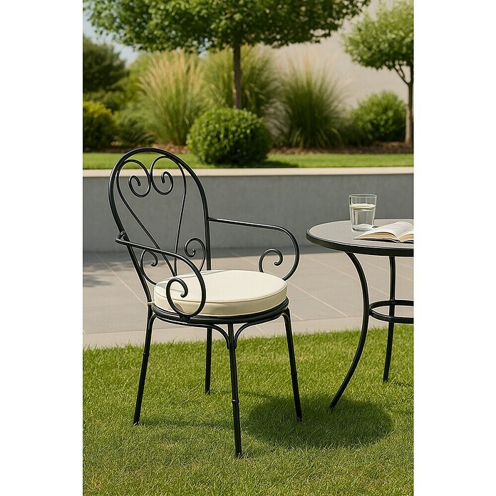 Silla de jardín Selina (Negro, Blanco) | BAUHAUS