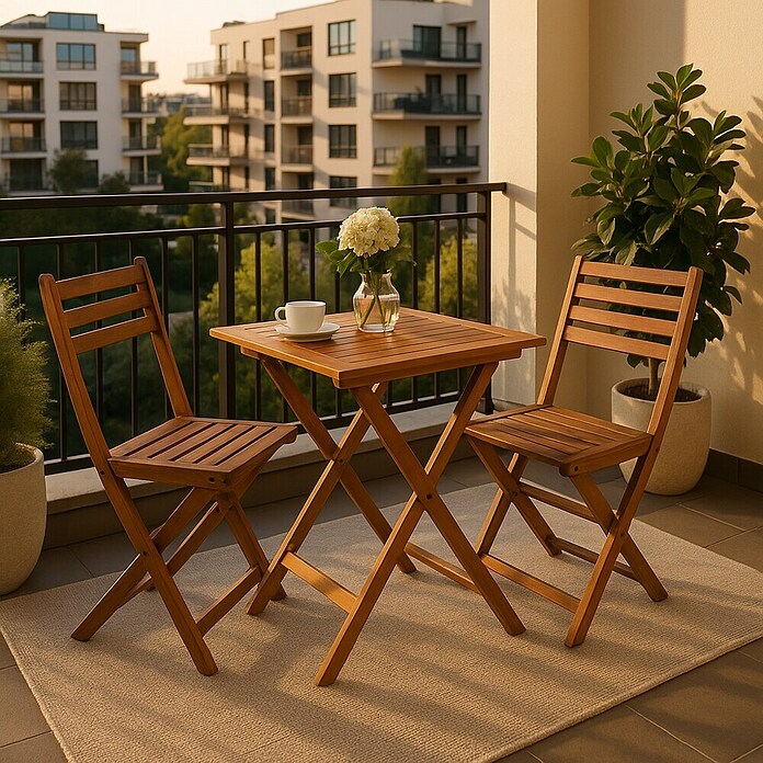 Mesa de jardín Debora (L x An x Al: 70 x 70 x 72 cm, Acacia, Natural, Abatible) | BAUHAUS