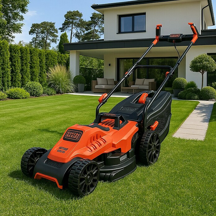 Black+Decker Cortacésped eléctrico BEMW471BH-QS (1.600 W, Ancho de corte: 38 cm) | BAUHAUS