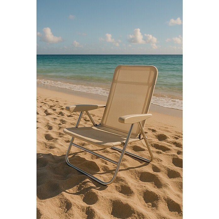 Silla de playa sin cabezal Crespo (L x An x Al: 81 x 64 x 58 cm, Textil, Beige) | BAUHAUS