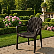 Silla de jardín Miranda (L x An x Al: 58 x 50,5 x 83,5 cm, Wengué, Tecnopolímero, Fibra de vidrio, Apilable) | BAUHAUS