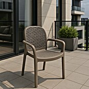 Silla de jardín Miranda (L x An x Al: 58 x 50,5 x 83,5 cm, Taupé, Tecnopolímero, Fibra de vidrio, Apilable) | BAUHAUS