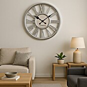 Reloj de pared con cristal (Diámetro: 44 cm, 44 x 44 cm, Plateado) | BAUHAUS