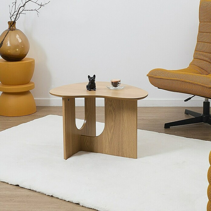 Home Deco Factory Calypso Mesa auxiliar (L x An x Al: 48 x 60 x 42 cm, MDF, Relieves curvos) | BAUHAUS