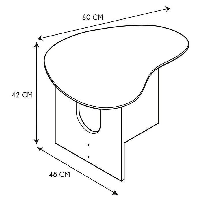 Home Deco Factory Calypso Mesa auxiliar (L x An x Al: 48 x 60 x 42 cm, MDF, Relieves curvos) | BAUHAUS