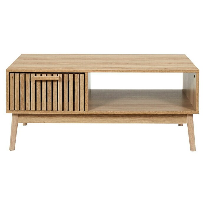 Home Deco Factory Klaus Mesa de centro (L x An x Al: 43 x 100 x 50 cm, Marrón, Diseño acanalado) | BAUHAUS