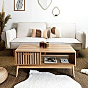 Home Deco Factory Klaus Mesa de centro (L x An x Al: 43 x 100 x 50 cm, Marrón, Diseño acanalado) | BAUHAUS