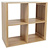 Home Deco Factory Klaus Estantería de madera (L x An x Al: 32 x 69,6 x 66 cm, Marrón, Diseño acanalado) | BAUHAUS