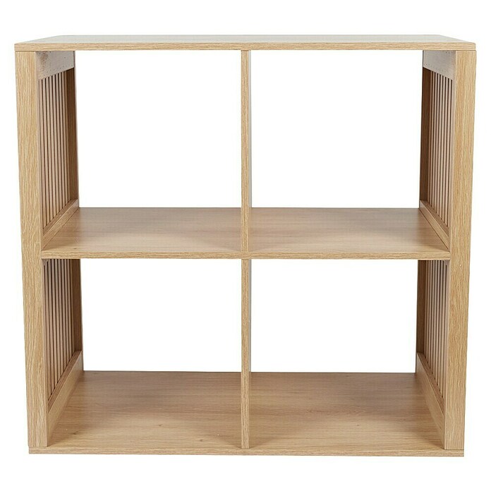 Home Deco Factory Klaus Estantería de madera (L x An x Al: 32 x 69,6 x 66 cm, Marrón, Diseño acanalado) | BAUHAUS