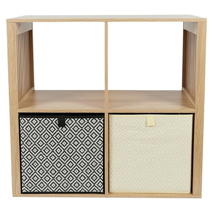 Home Deco Factory Klaus Estantería de madera (L x An x Al: 32 x 69,6 x 66 cm, Marrón, Diseño acanalado) | BAUHAUS