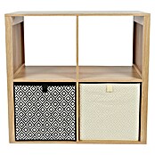 Home Deco Factory Klaus Estantería de madera (L x An x Al: 32 x 69,6 x 66 cm, Marrón, Diseño acanalado) | BAUHAUS