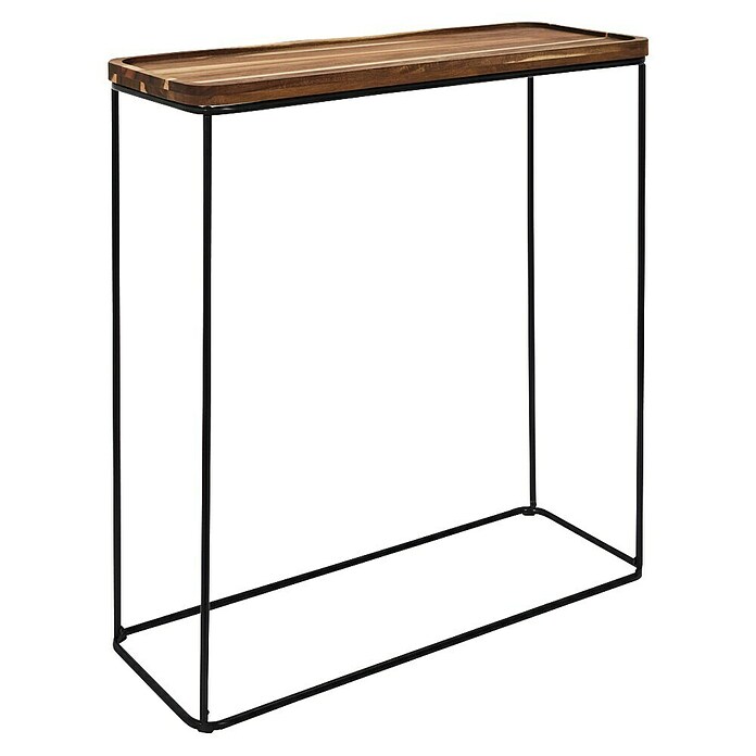 Home Deco Factory Mesa auxiliar Acacia (L x An: 30 x 80 cm, Marrón/Negro) | BAUHAUS