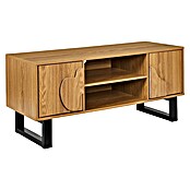 Home Deco Factory Calypso Mueble para TV (L x An x Al: 40 x 110 x 48 cm, Marrón/Negro, Relieves curvos) | BAUHAUS
