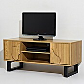 Home Deco Factory Calypso Mueble para TV (L x An x Al: 40 x 110 x 48 cm, Marrón/Negro, Relieves curvos) | BAUHAUS