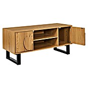Home Deco Factory Calypso Mueble para TV (L x An x Al: 40 x 110 x 48 cm, Marrón/Negro, Relieves curvos) | BAUHAUS