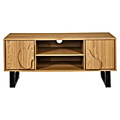 Home Deco Factory Calypso Mueble para TV (L x An x Al: 40 x 110 x 48 cm, Marrón/Negro, Relieves curvos) | BAUHAUS