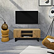 Home Deco Factory Calypso Mueble para TV (L x An x Al: 40 x 110 x 48 cm, Marrón/Negro, Relieves curvos) | BAUHAUS