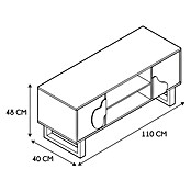 Home Deco Factory Calypso Mueble para TV (L x An x Al: 40 x 110 x 48 cm, Marrón/Negro, Relieves curvos) | BAUHAUS